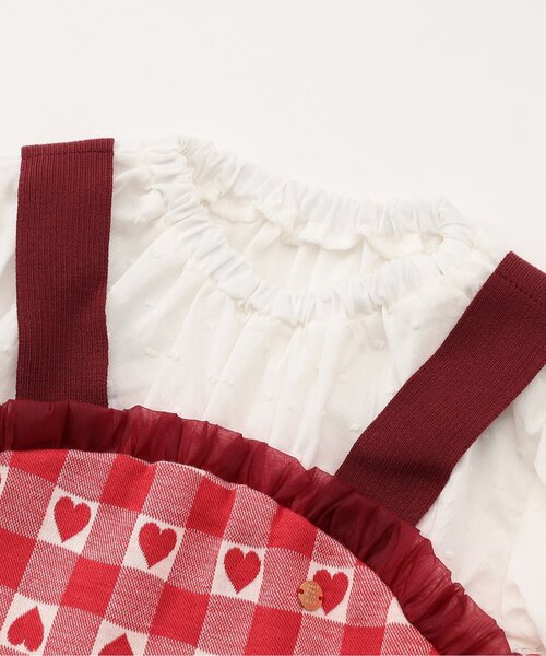 BREEZE（ブリーズ）の「【リンク】ジャガード着せこみ風カバーオール（ロンパース・キッズ・ブラック/レッド・70/80）」の7枚目の写真