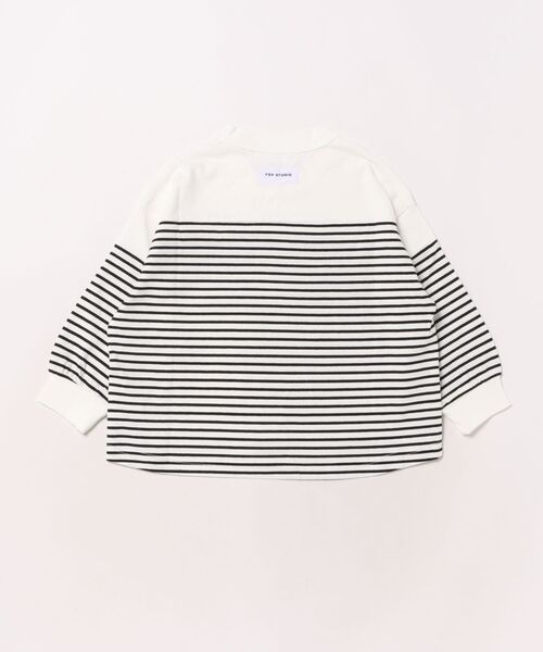 FOV（フォブ）の「FOV/フォブ ボーダー切り替え L/S Tシャツ（Tシャツ/カットソー・キッズ・ホワイト/ブルー・M/L/XL/S）」の12枚目の写真