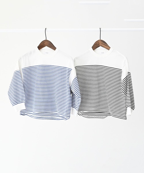 FOV（フォブ）の「FOV/フォブ ボーダー切り替え L/S Tシャツ（Tシャツ/カットソー・キッズ・ホワイト/ブルー・M/L/XL/S）」の9枚目の写真