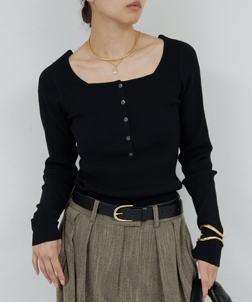 スクエアヘンリーネックニット（ニット/セーター）｜GALLARDAGALANTE