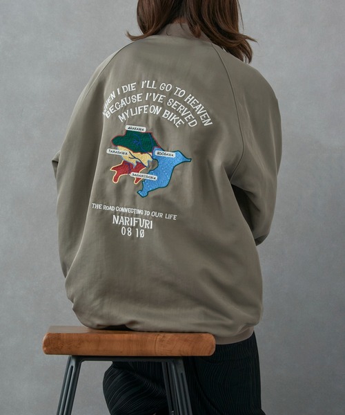 narifuri（ナリフリ）の「【narifuri】リバーシブル ヘビーサテンフライトブルゾン キルティング フリース NF2090（ブルゾン・レディース・ブラック/グレー・S/M/L/XL）」の2枚目の写真