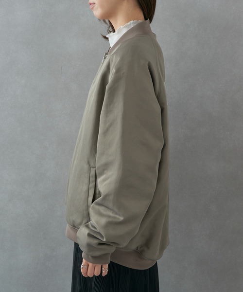 narifuri（ナリフリ）の「【narifuri】リバーシブル ヘビーサテンフライトブルゾン キルティング フリース NF2090（ブルゾン・レディース・ブラック/グレー・S/M/L/XL）」の9枚目の写真