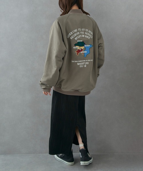 narifuri（ナリフリ）の「【narifuri】リバーシブル ヘビーサテンフライトブルゾン キルティング フリース NF2090（ブルゾン・レディース・ブラック/グレー・S/M/L/XL）」の18枚目の写真