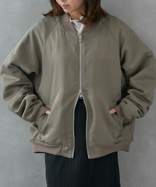 narifuri（ナリフリ）の「【narifuri】リバーシブル ヘビーサテンフライトブルゾン キルティング フリース NF2090（ブルゾン・レディース・ブラック/グレー・S/M/L/XL）」の5枚目の写真