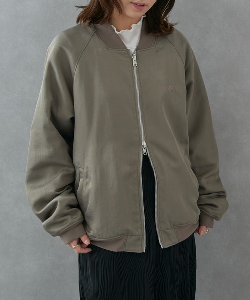 narifuri（ナリフリ）の「【narifuri】リバーシブル ヘビーサテンフライトブルゾン キルティング フリース NF2090（ブルゾン・レディース・ブラック/グレー・S/M/L/XL）」の6枚目の写真