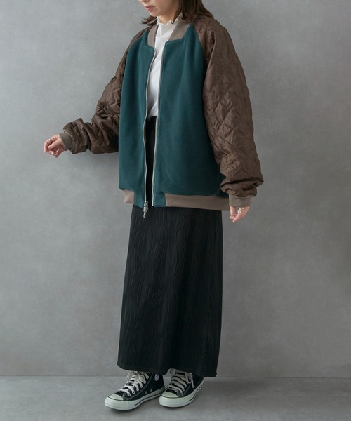 narifuri（ナリフリ）の「【narifuri】リバーシブル ヘビーサテンフライトブルゾン キルティング フリース NF2090（ブルゾン・レディース・ブラック/グレー・S/M/L/XL）」の19枚目の写真