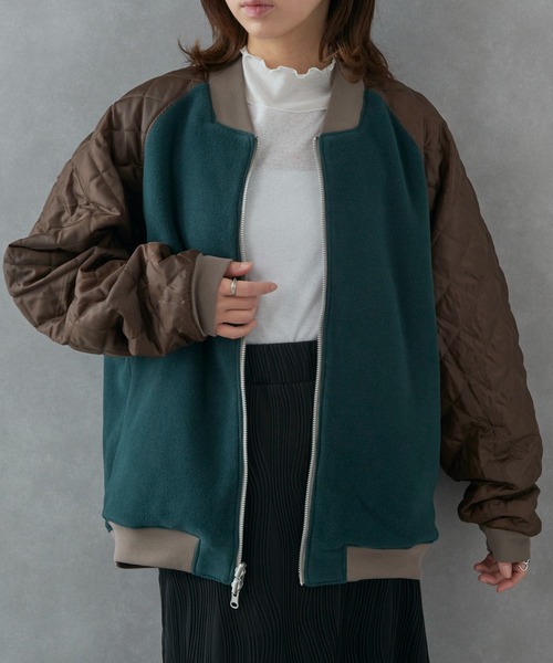 narifuri（ナリフリ）の「【narifuri】リバーシブル ヘビーサテンフライトブルゾン キルティング フリース NF2090（ブルゾン・レディース・ブラック/グレー・S/M/L/XL）」の12枚目の写真