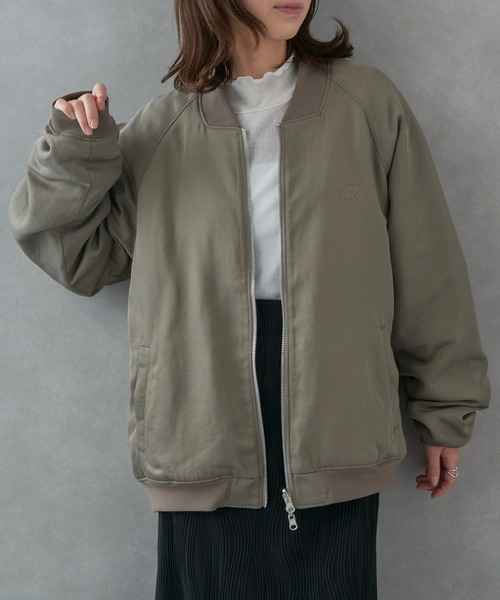 narifuri（ナリフリ）の「【narifuri】リバーシブル ヘビーサテンフライトブルゾン キルティング フリース NF2090（ブルゾン・レディース・ブラック/グレー・S/M/L/XL）」の7枚目の写真