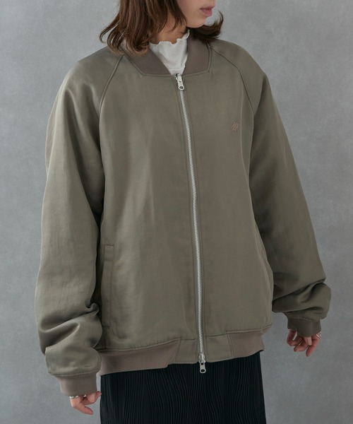 narifuri（ナリフリ）の「【narifuri】リバーシブル ヘビーサテンフライトブルゾン キルティング フリース NF2090（ブルゾン・レディース・ブラック/グレー・S/M/L/XL）」の3枚目の写真