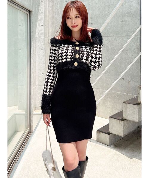 りぃ❣️ アンサンブルチェックミニワンピース ブラウン りぃ❣️ アンサンブルチェックミニワンピース ブラウン