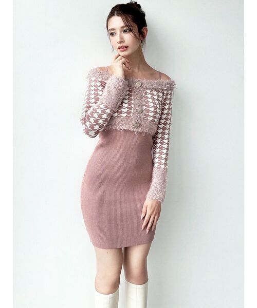 りぃ❣️ アンサンブルチェックミニワンピース ブラウン りぃ様 専用❣️ アンサンブルチェックミニワンピース ブラウン