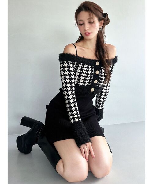 セール】ハウンドトゥースアンサンブルミニワンピース（ワンピース