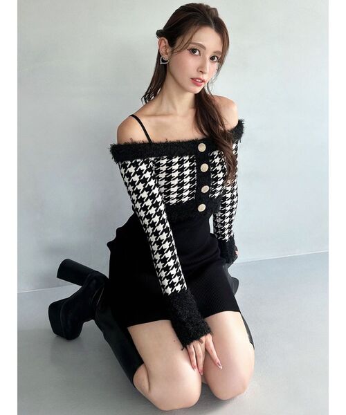 ニャンちゅう❣️ アンサンブルチェックミニワンピース ブラウンXS ニャンちゅう様専用❣️ アンサンブルチェックミニワンピース