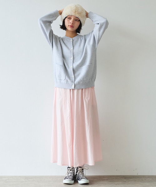 bulle de savon（ビュルデサボン）の「《early spring》コットン/キュプラ 高密度ブロード puri puri ポケット スカート（スカート・レディース・ブラック/ピンク・FREE）」の5枚目の写真