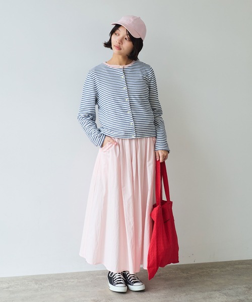 bulle de savon（ビュルデサボン）の「《early spring》コットン/キュプラ 高密度ブロード puri puri ポケット スカート（スカート・レディース・ブラック/ピンク・FREE）」の11枚目の写真