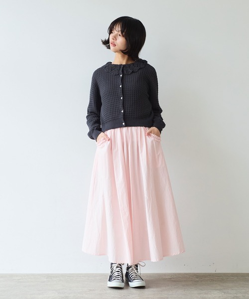 bulle de savon（ビュルデサボン）の「《early spring》コットン/キュプラ 高密度ブロード puri puri ポケット スカート（スカート・レディース・ブラック/ピンク・FREE）」の18枚目の写真