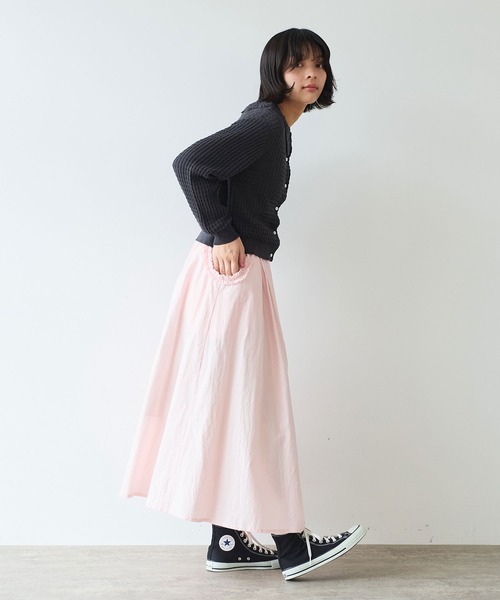 bulle de savon（ビュルデサボン）の「《early spring》コットン/キュプラ 高密度ブロード puri puri ポケット スカート（スカート・レディース・ブラック/ピンク・FREE）」の21枚目の写真