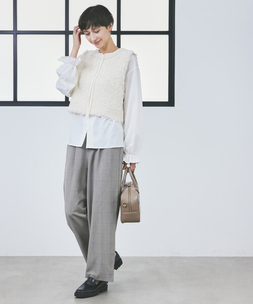 COMME CA ISM（コムサイズム）の「２ＷＡＹ　ツイード　ベスト（ベスト・レディース・ベージュ/ブラック系/アイボリー・FREE）」の15枚目の写真