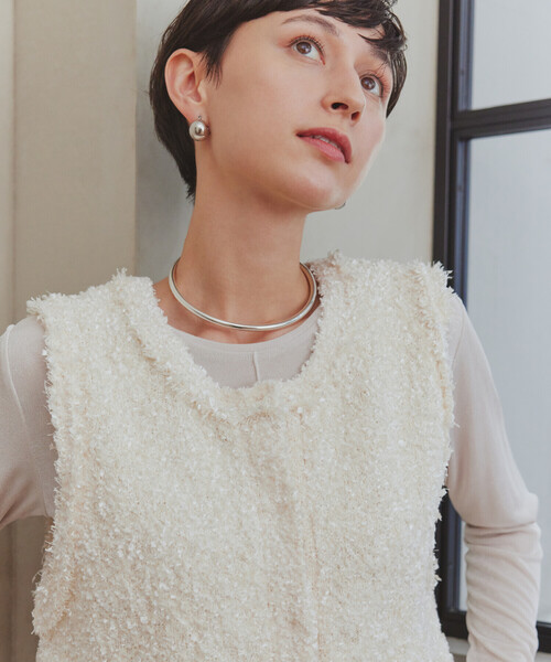 COMME CA ISM（コムサイズム）の「２ＷＡＹ　ツイード　ベスト（ベスト・レディース・ベージュ/ブラック系/アイボリー・FREE）」の8枚目の写真