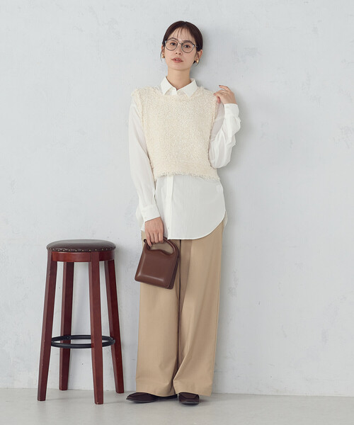 COMME CA ISM（コムサイズム）の「２ＷＡＹ　ツイード　ベスト（ベスト・レディース・ベージュ/ブラック系/アイボリー・FREE）」の21枚目の写真