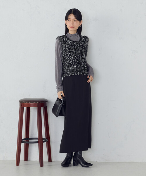 COMME CA ISM（コムサイズム）の「２ＷＡＹ　ツイード　ベスト（ベスト・レディース・ベージュ/ブラック系/アイボリー・FREE）」の14枚目の写真