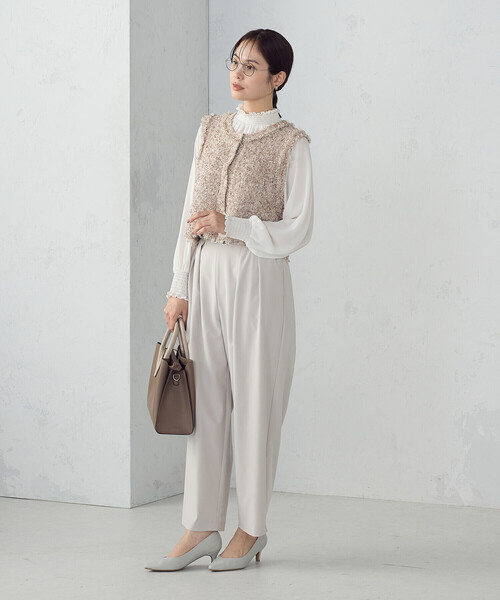 COMME CA ISM（コムサイズム）の「２ＷＡＹ　ツイード　ベスト（ベスト・レディース・ベージュ/ブラック系/アイボリー・FREE）」の13枚目の写真