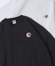 MOJER LEAGUE Embroidery Sweat Shirt/別注 モジャーリーグ オーバーサイズ おじさん ワンポイント刺繍 裏起毛 スウェット トレーナー 【ブランドステッカー付き】