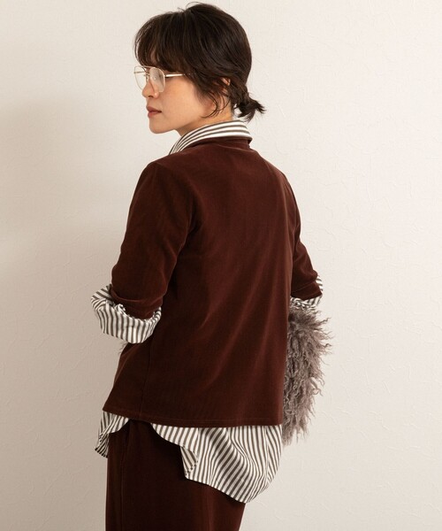 NOLLEY’S（ノーリーズ）の「【MAQWEL/マクウェル】ウォッシャブルベロア半袖シャツ（シャツ/ブラウス・レディース・ブラウン/カーキ・FREE）」の16枚目の写真