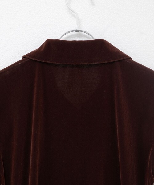 NOLLEY’S（ノーリーズ）の「【MAQWEL/マクウェル】ウォッシャブルベロア半袖シャツ（シャツ/ブラウス・レディース・ブラウン/カーキ・FREE）」の10枚目の写真