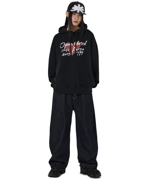 OY(オーワイ)の「『OY/オーワイ』HEART TAG HOODIE/ハートタグプルオーバーパーカー(パーカー・レディース・グレー/ブラック・M/L)」の7枚目の写真