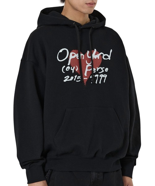 OY(オーワイ)の「『OY/オーワイ』HEART TAG HOODIE/ハートタグプルオーバーパーカー(パーカー・レディース・グレー/ブラック・M/L)」の4枚目の写真