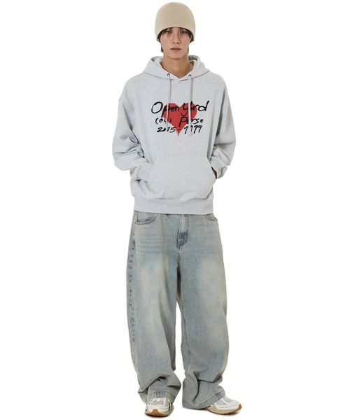 OY(オーワイ)の「『OY/オーワイ』HEART TAG HOODIE/ハートタグプルオーバーパーカー(パーカー・レディース・グレー/ブラック・M/L)」の12枚目の写真