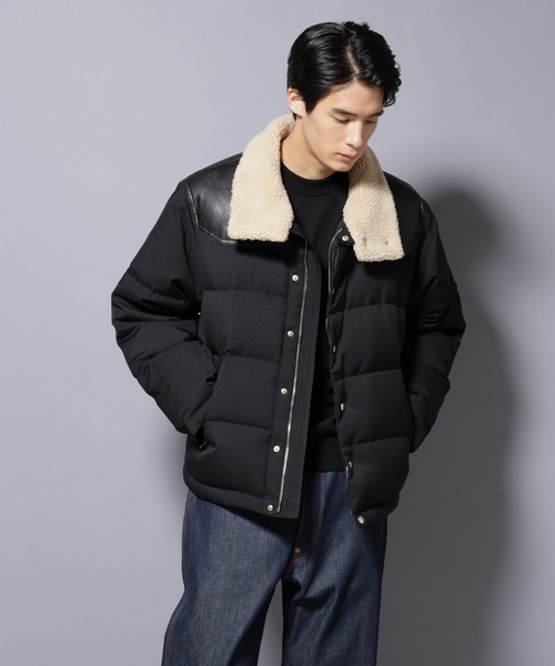 西川ダウン(R)」ボアカラーサージショートダウン（ダウンジャケット