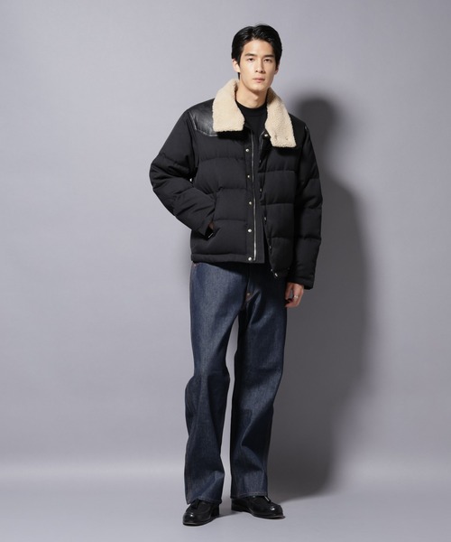 セール】「西川ダウン(R)」ボアカラーサージショートダウン（ダウン