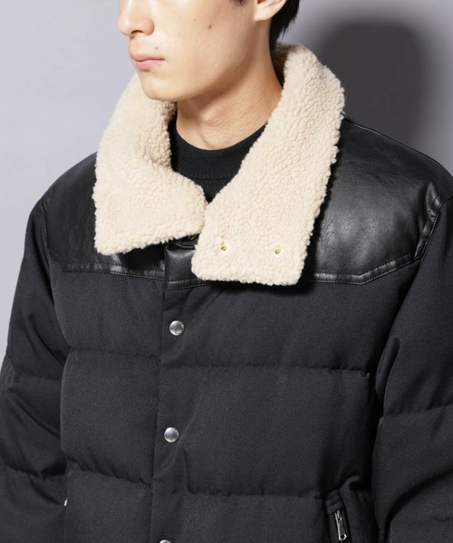 西川ダウン(R)」ボアカラーサージショートダウン（ダウンジャケット