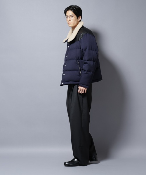 西川ダウン(R)」ボアカラーサージショートダウン（ダウンジャケット