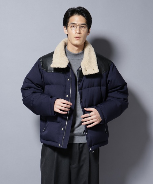 西川ダウン(R)」ボアカラーサージショートダウン（ダウンジャケット