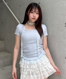 レースヘムトップス