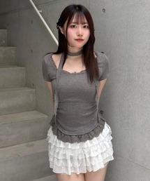 レースヘムトップス
