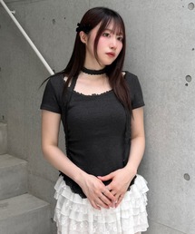 レースヘムトップス