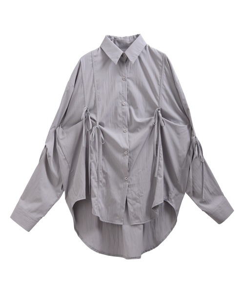 nouvellemoi(ヌーベルモイ)の「オーバーサイズフロントシャーリングリボンブラウスシャツ(シャツ/ブラウス・レディース・ホワイト/チャコール/ブラック/ライトグレー・FREE)」の20枚目の写真
