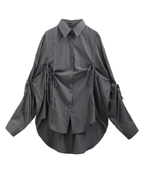 nouvellemoi(ヌーベルモイ)の「オーバーサイズフロントシャーリングリボンブラウスシャツ(シャツ/ブラウス・レディース・ホワイト/チャコール/ブラック/ライトグレー・FREE)」の22枚目の写真