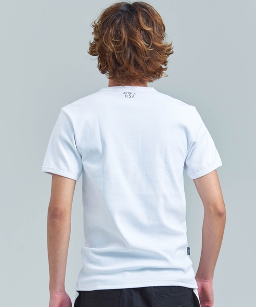 AVIREX(アヴィレックス)の「AVIREX -DAILY S/S RIB HENLY NECK TEE(Tシャツ/カットソー・メンズ・ブラック/ホワイト・S/M/L/XL)」の14枚目の写真
