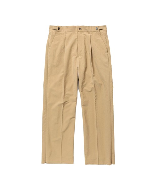 meanswhile(ミーンズワイル)の「Side Zip Paper Touch Slacks(スラックス・メンズ・ブラック/ベージュ・2(M))」の1枚目の写真