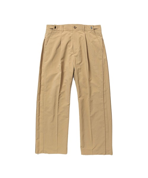 meanswhile(ミーンズワイル)の「Side Zip Paper Touch Slacks(スラックス・メンズ・ブラック/ベージュ・2(M))」の4枚目の写真