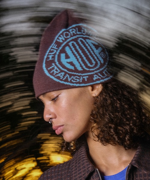 HUF（ハフ）の「TOKEN REVERSIBLE SKULL BEANIE（ニットキャップ/ビーニー・メンズ・パープル系その他/ブラック/ブラウン系その他・O/S）」の2枚目の写真