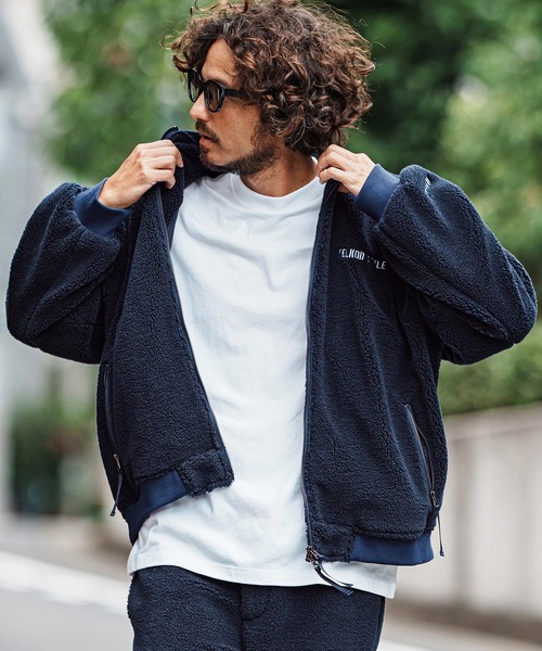 mj11048-Plain Boa Oversized Blouson ボアブルゾン(F25F040