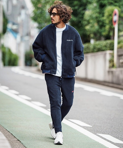 mj11048-Plain Boa Oversized Blouson ボアブルゾン(F25F040