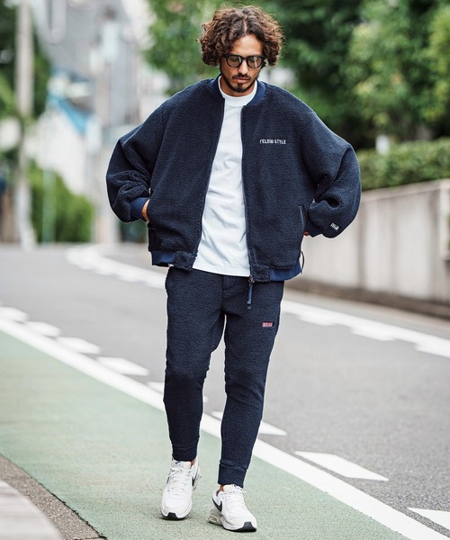 mj11048-Plain Boa Oversized Blouson ボアブルゾン(F25F040