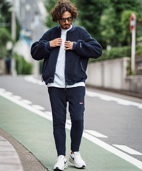 mj11048-Plain Boa Oversized Blouson ボアブルゾン(F25F040